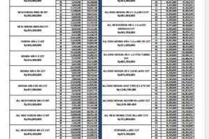 Tabel Paket Kredit Honda DP Minim Padang 2026 BRI Finance