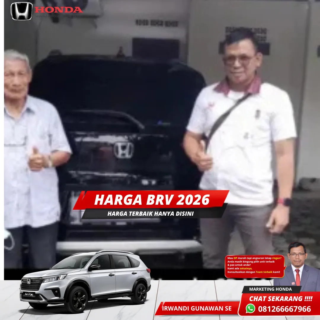 Tampilan gagah mobil keluarga 7-seater All New Honda BR-V untuk info harga terbaru dan spesifikasi di dealer Padang.