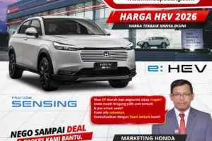 Brosur tabel rincian daftar harga On The Road (OTR) resmi Honda HR-V tipe S, E, SE, dan RS Turbo di dealer Padang 2026.