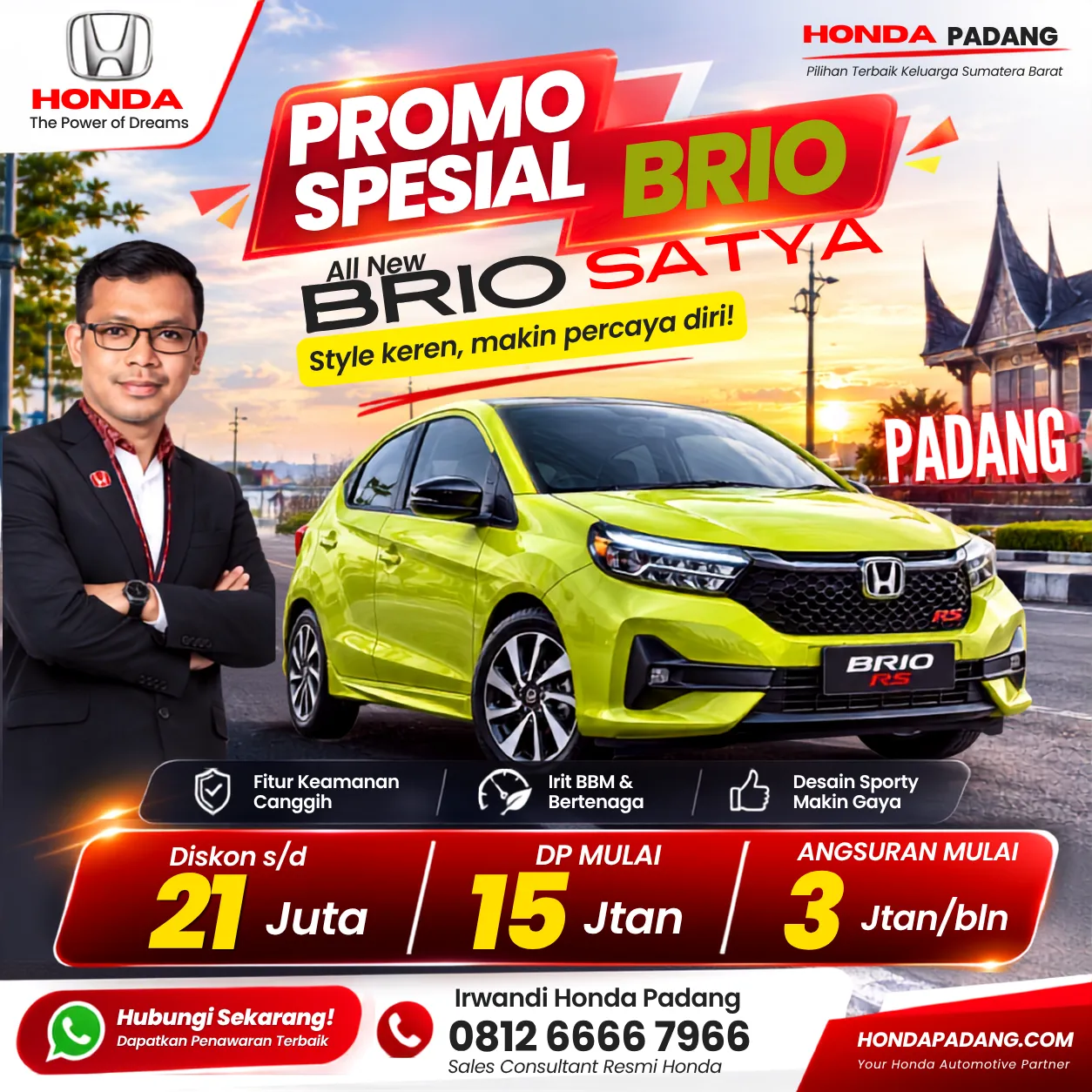 Irwandi Gunawan Sales Consultant Honda Padang